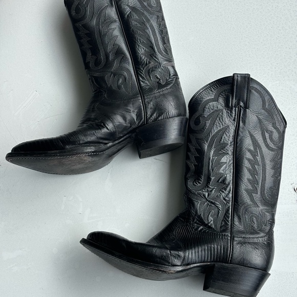 Men’s Justin black cowboy boots - Picture 5 of 10